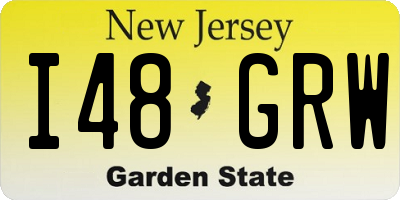 NJ license plate I48GRW