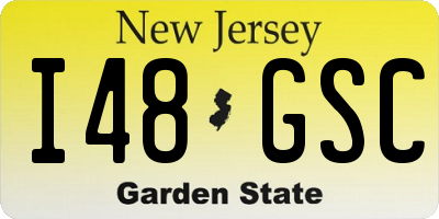 NJ license plate I48GSC