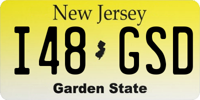 NJ license plate I48GSD