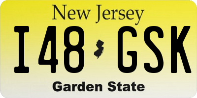 NJ license plate I48GSK