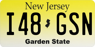 NJ license plate I48GSN
