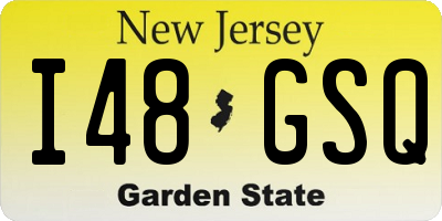 NJ license plate I48GSQ