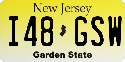 NJ license plate I48GSW