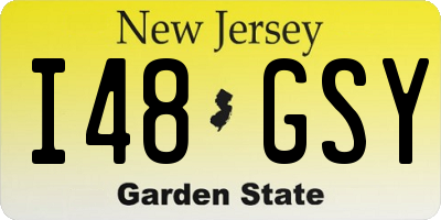 NJ license plate I48GSY