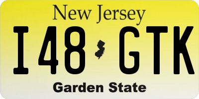 NJ license plate I48GTK