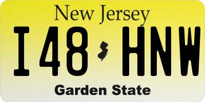 NJ license plate I48HNW