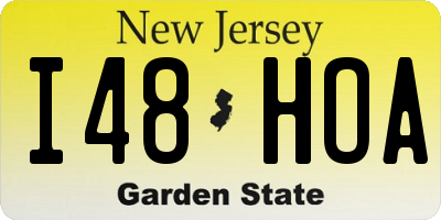NJ license plate I48HOA