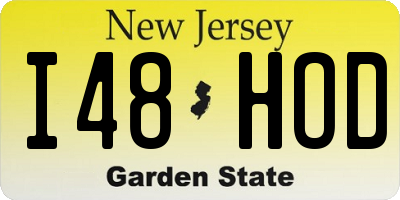 NJ license plate I48HOD