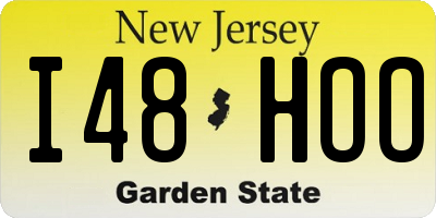 NJ license plate I48HOO