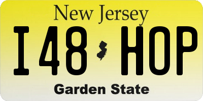 NJ license plate I48HOP