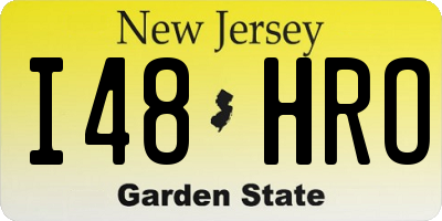 NJ license plate I48HRO