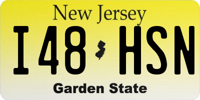 NJ license plate I48HSN