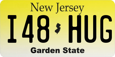 NJ license plate I48HUG