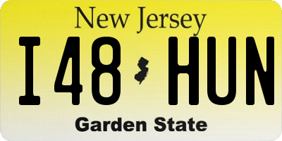 NJ license plate I48HUN