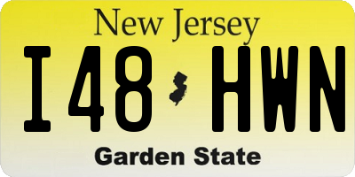 NJ license plate I48HWN
