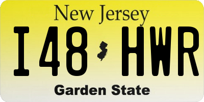NJ license plate I48HWR
