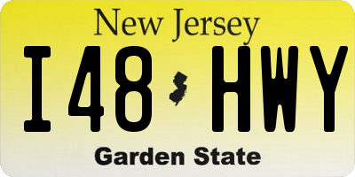 NJ license plate I48HWY