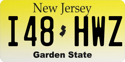 NJ license plate I48HWZ