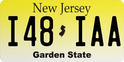 NJ license plate I48IAA