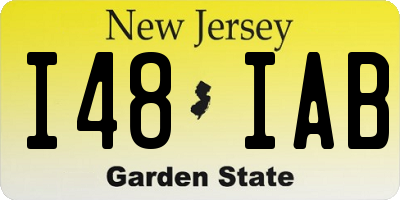 NJ license plate I48IAB