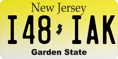 NJ license plate I48IAK