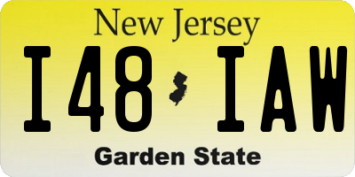 NJ license plate I48IAW