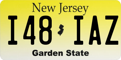 NJ license plate I48IAZ