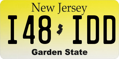 NJ license plate I48IDD