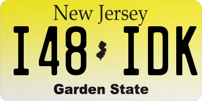NJ license plate I48IDK