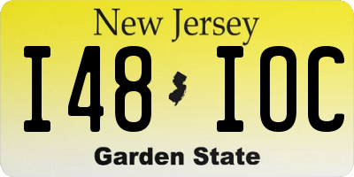 NJ license plate I48IOC