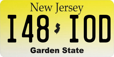 NJ license plate I48IOD