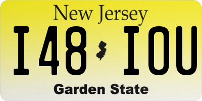 NJ license plate I48IOU
