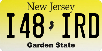 NJ license plate I48IRD