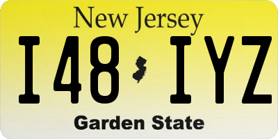 NJ license plate I48IYZ