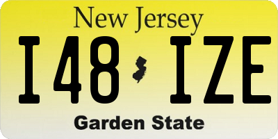 NJ license plate I48IZE