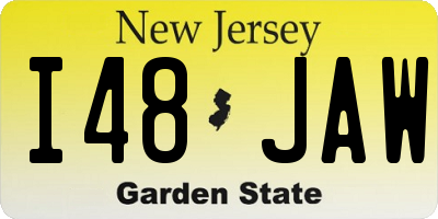 NJ license plate I48JAW