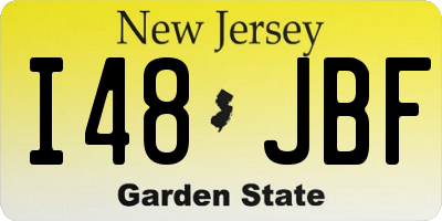 NJ license plate I48JBF