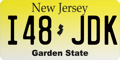 NJ license plate I48JDK