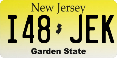 NJ license plate I48JEK
