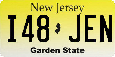 NJ license plate I48JEN