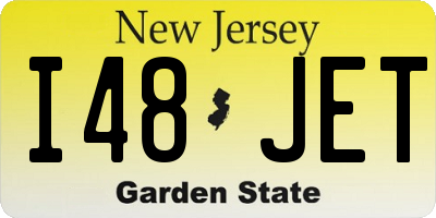 NJ license plate I48JET