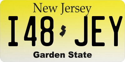 NJ license plate I48JEY