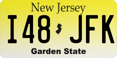 NJ license plate I48JFK
