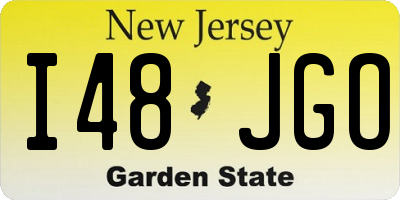 NJ license plate I48JGO