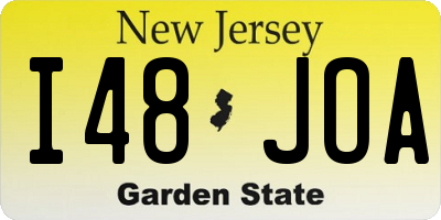 NJ license plate I48JOA