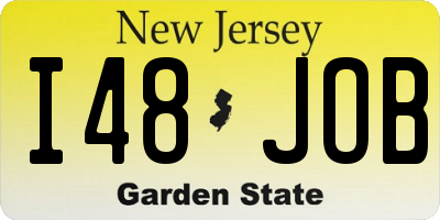 NJ license plate I48JOB