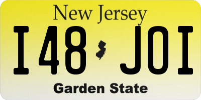 NJ license plate I48JOI