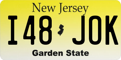 NJ license plate I48JOK
