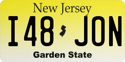 NJ license plate I48JON