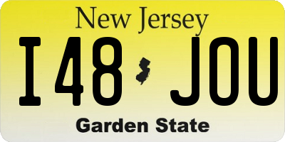 NJ license plate I48JOU